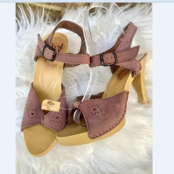 Vintage NOS 1980s Original Sandals High Heels Sexy Mauve Sz 5 - Picture 1 of 10